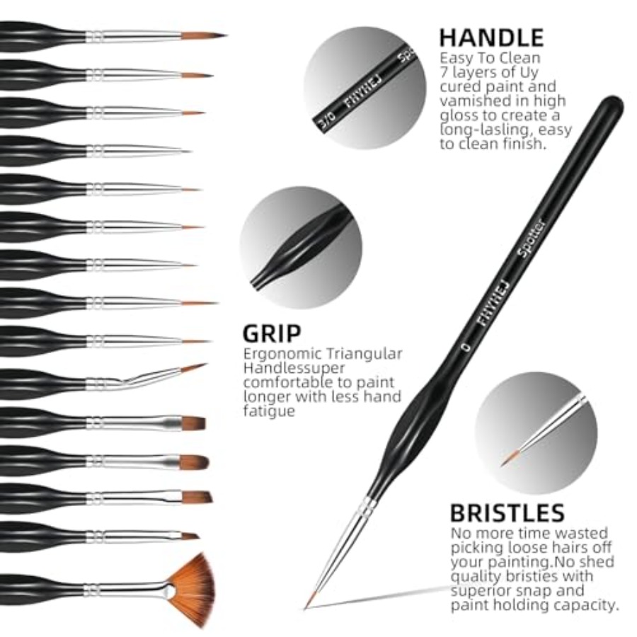 Detail Paint Brushes Set, 15PC - огляд і ціна Detailing Brush Set