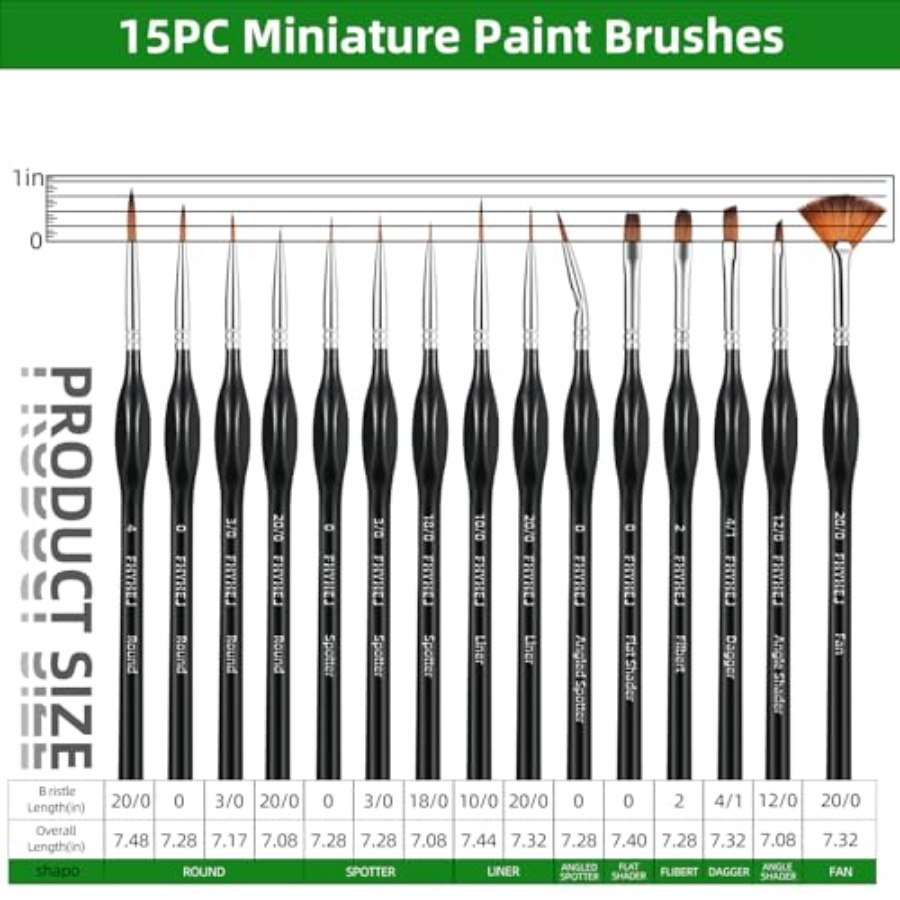 Detail Paint Brushes Set, 15PC - огляд і ціна Detailing Brush Set