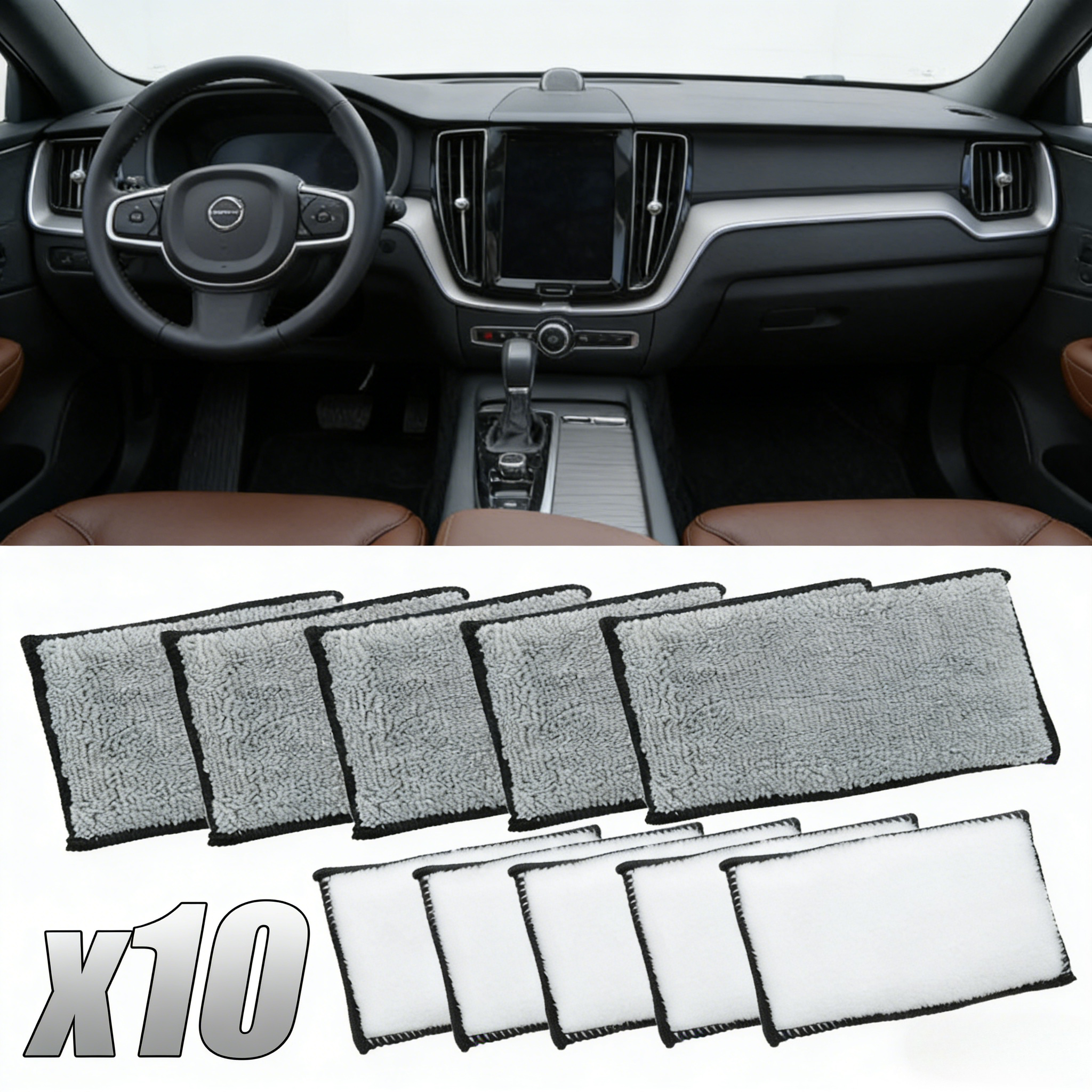 10Pcs Soft Double-Side Microfi - огляд і ціна Leather Cleaner Interior