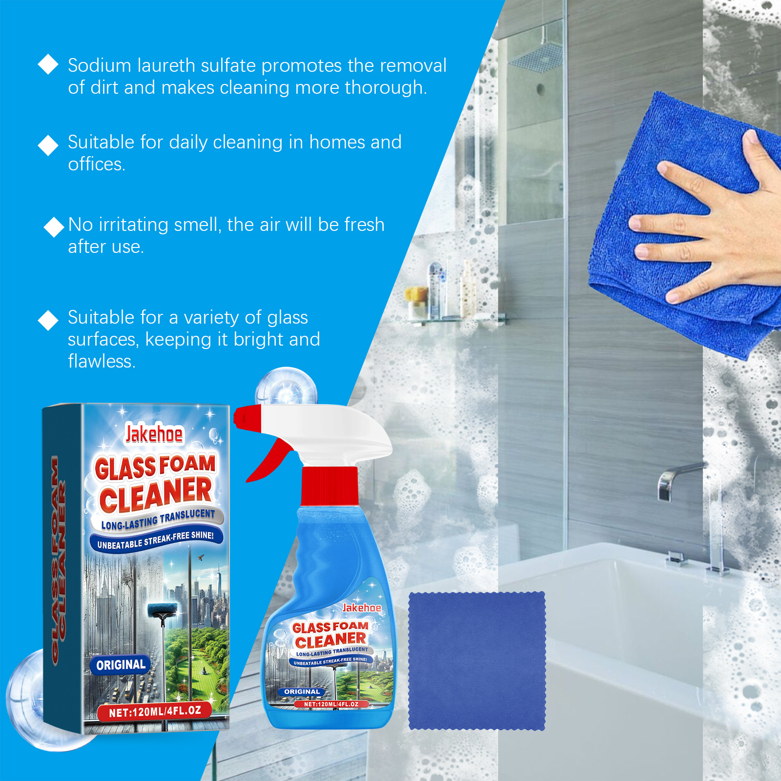 Foaming Glass Cleaner Spray St - огляд і ціна Glass Cleaner Streak
