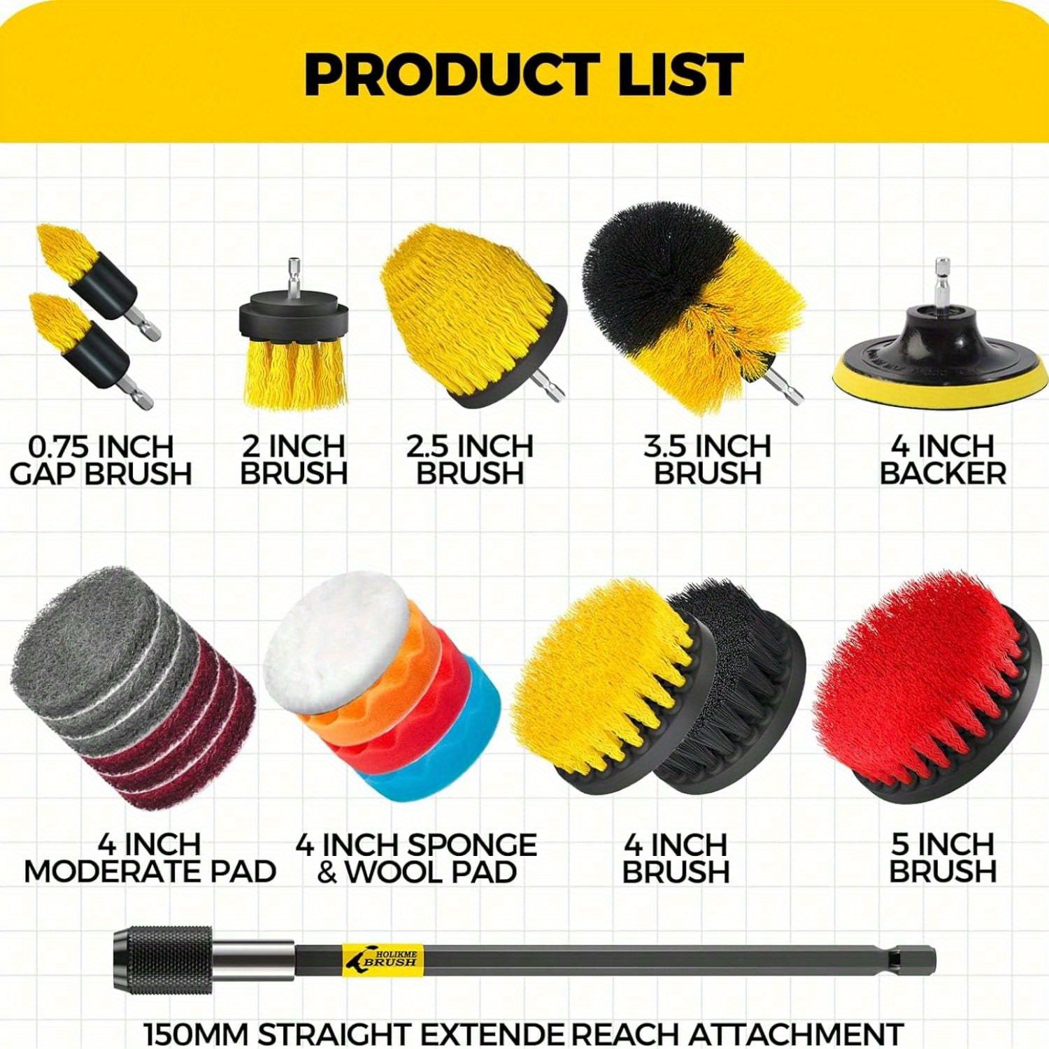 20Pack Drill Brush Attachments - огляд і ціна Car Cleaning Brush