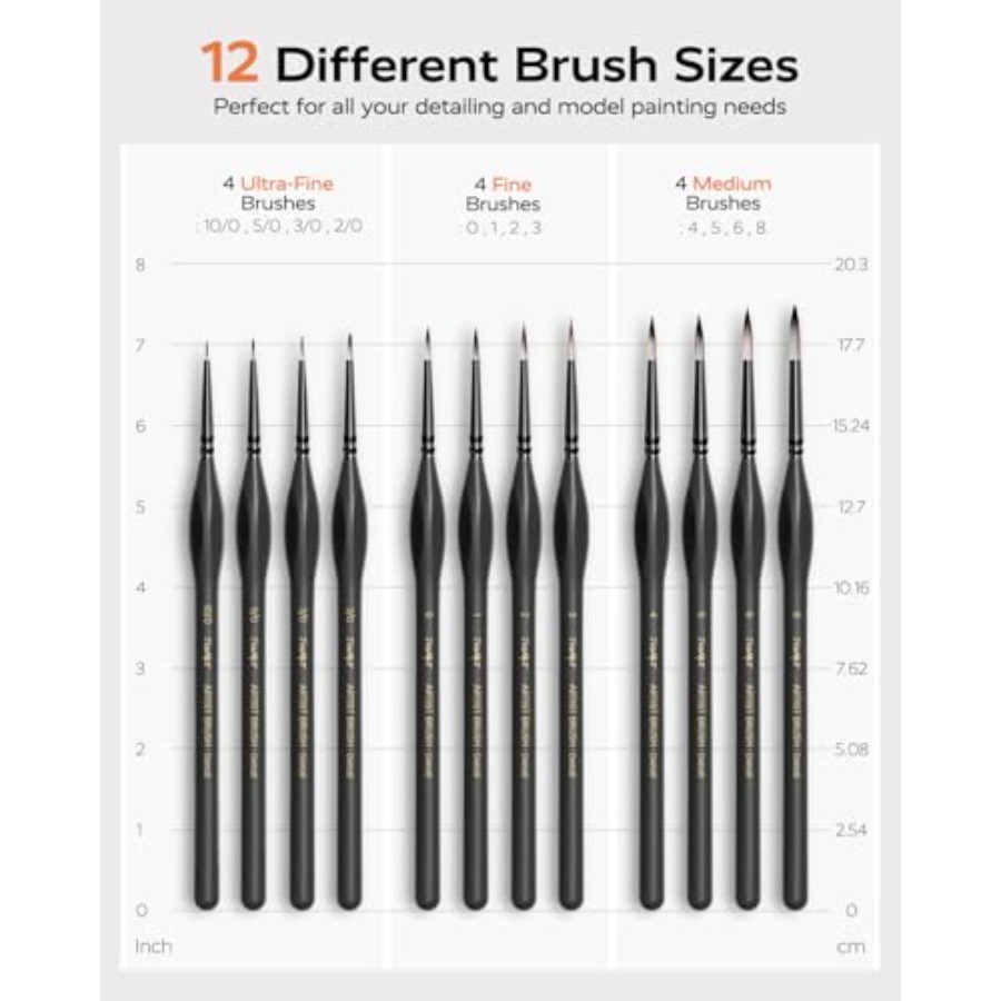 Detail Paint Brushes Set, 12 P - огляд і ціна Detailing Brush Set