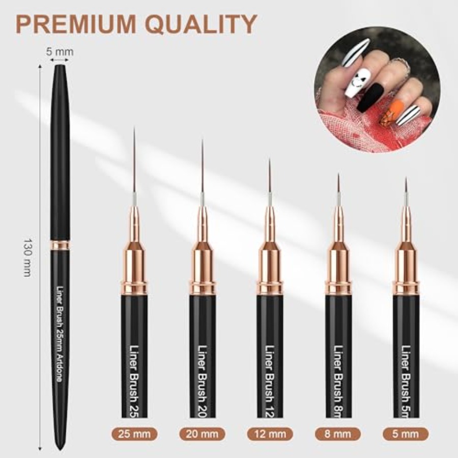 Metallic Nail Art Pens, Liner  - огляд і ціна Detailing Brush Set