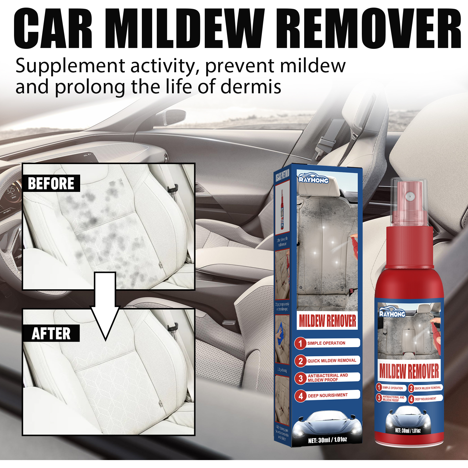 Car Mildew Remover Spray Multi - огляд і ціна Seat Cleaner Fabric